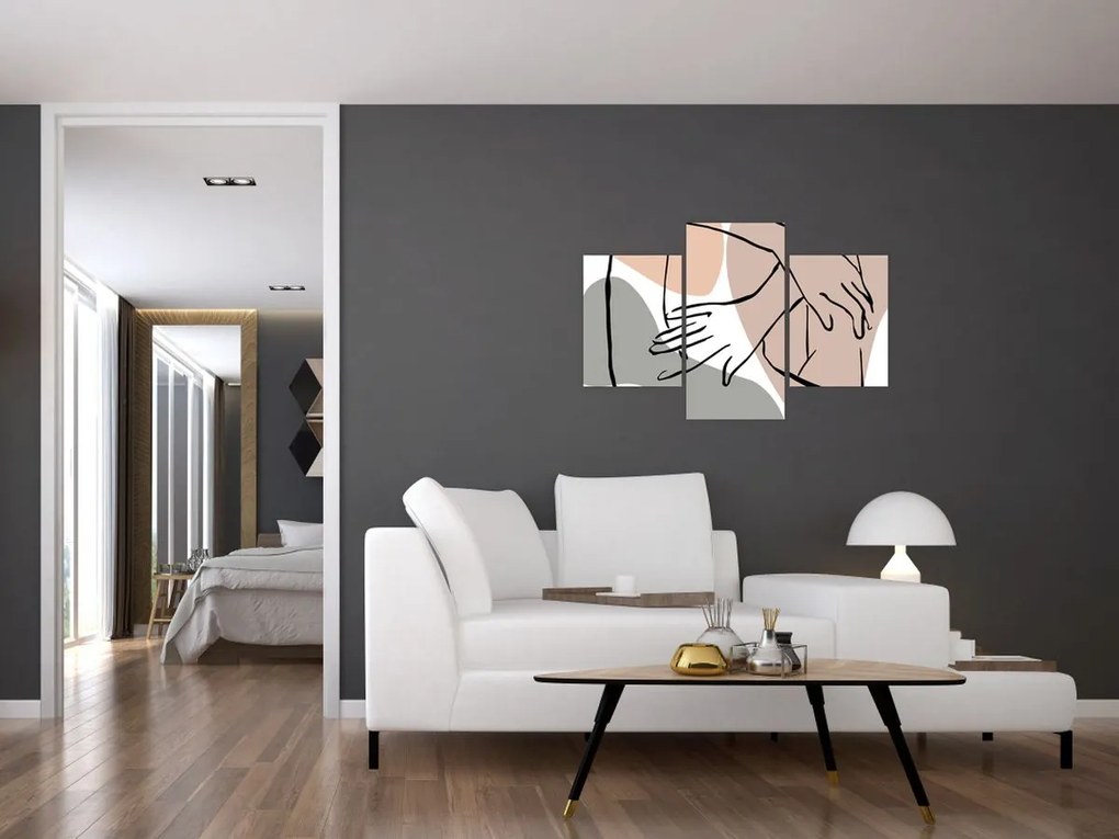 Tablou - Femeie corp linie de artă N⁰2 (90x60 cm)