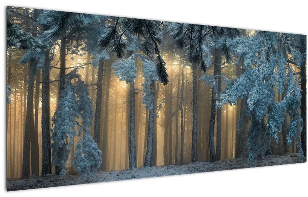 Tablou cu pădure înzăpezită (120x50 cm)
