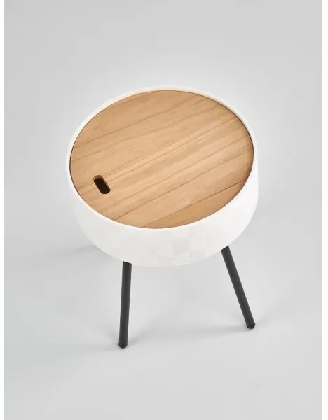 Masă de cafea AURA 45x38 cm alb/negru/bej