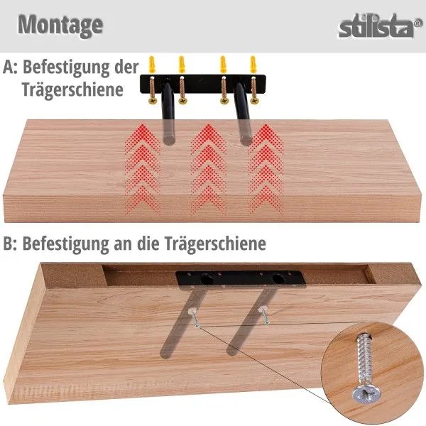 Raft de perete stilist Volato, 40 cm, lemn deschis