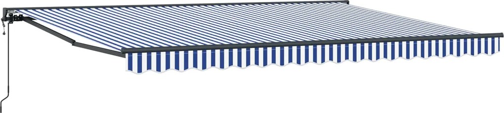 vidaXL Cort electric retractabil Albastru și Alb 4 × 3,5 m