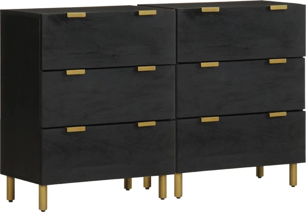 vidaXL Dulapuri, 2 buc., negru, 60x33x75 cm, lemn prelucrat