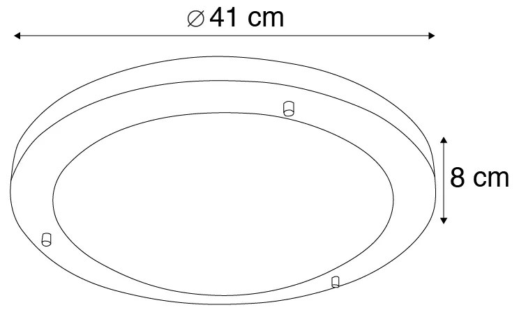 Plafoniera moderna din otel 41 cm IP44 - Yuma