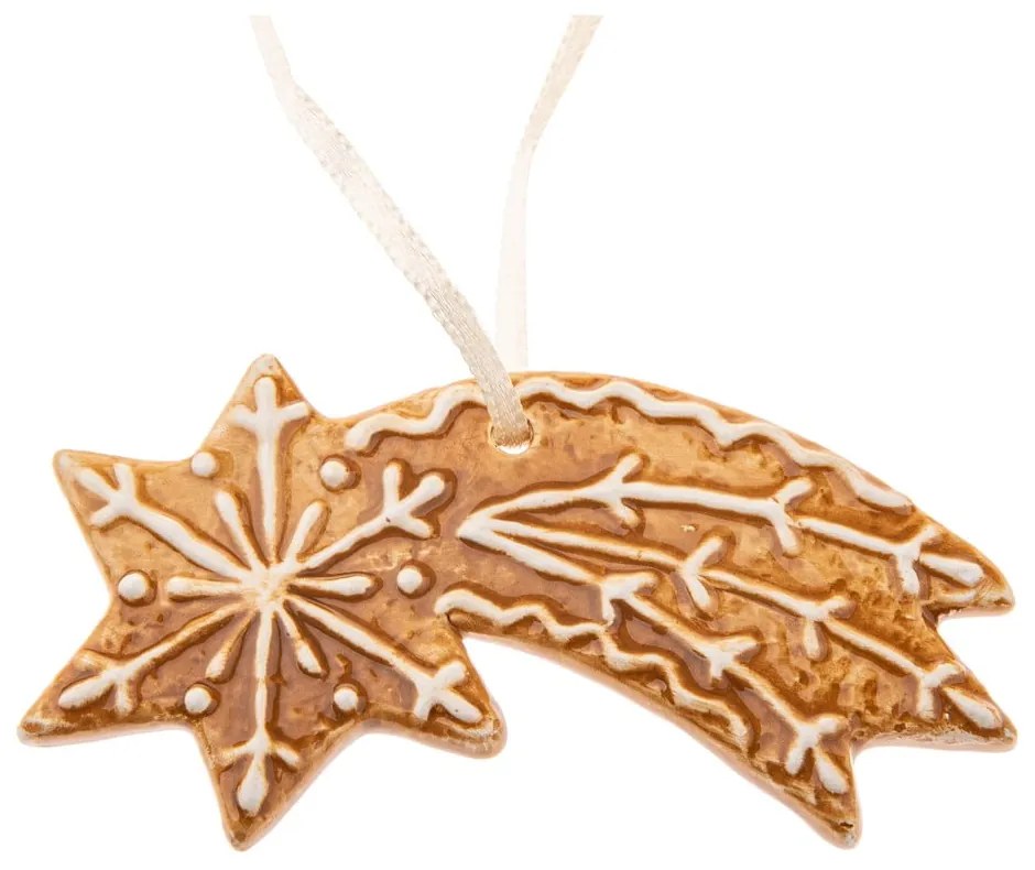 Ornament de Crăciun din ceramică 9 cm Gingerbread Comet – Dakls