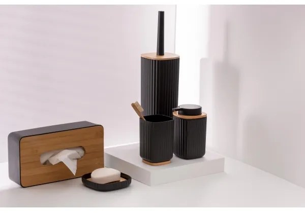 WENKO 25304100 - Set WC ROTELLO 10x36 cm negru/maro
