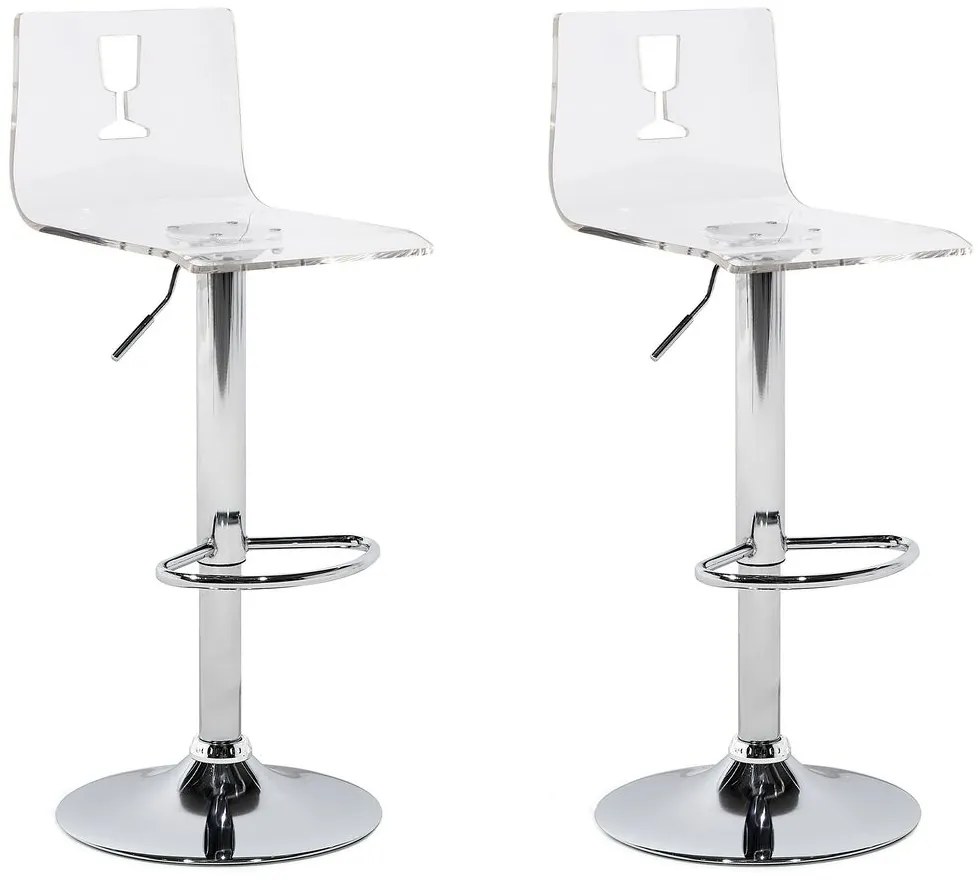 Set scaune tip bar 2buc. Bozen (transparent) (plastic alb). 1009972