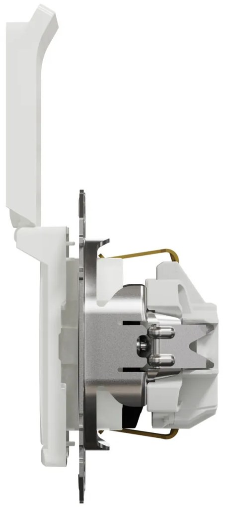 Priza simpla cu impamantare, cu capac, 16A, IP20, Alb Schneider Sedna Design