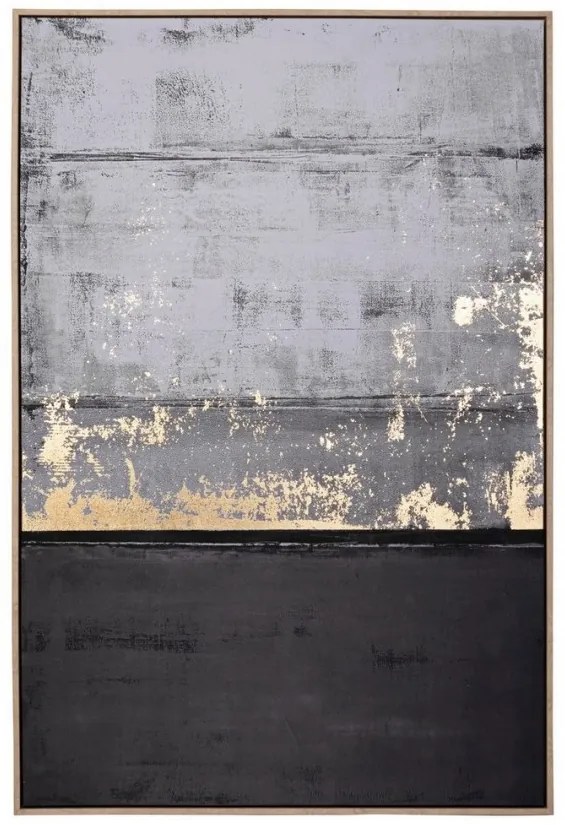 Tablou decorativ in ulei gri/negru din MDF si panza, 82,6x4,3x122,6 cm, Bold Abstract Bizzotto