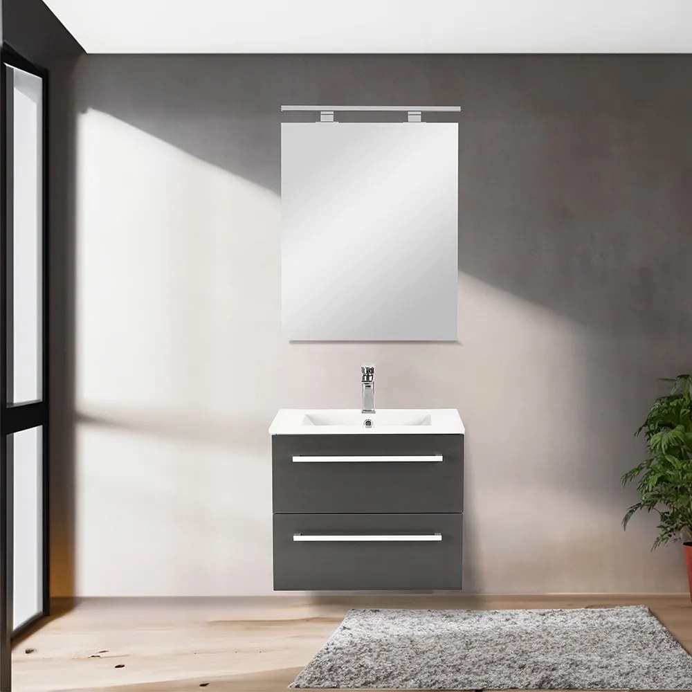 Mobilier complet de baie Vario Clam 60 alb-antracit