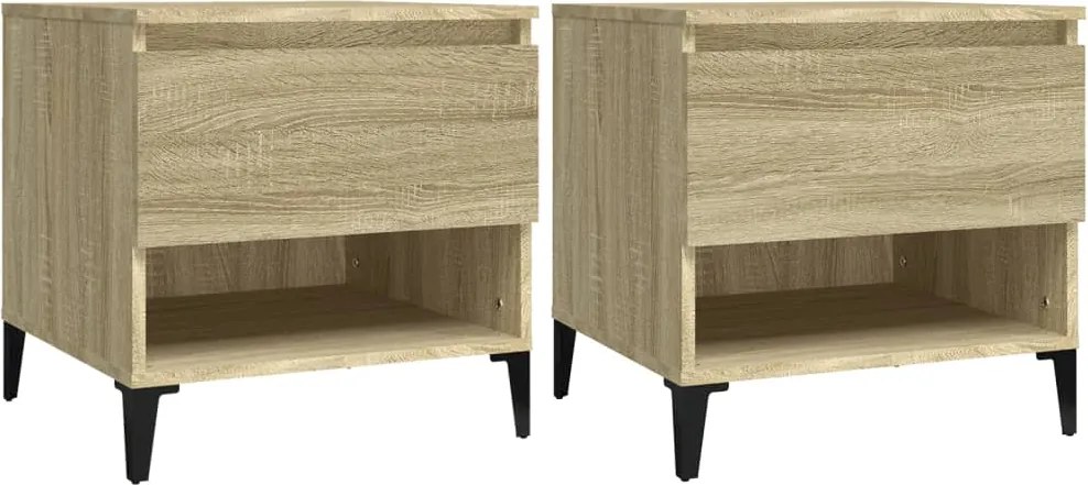 vidaXL Mese laterale 2 buc. stejar sonoma 50x46x50 cm lemn compozit