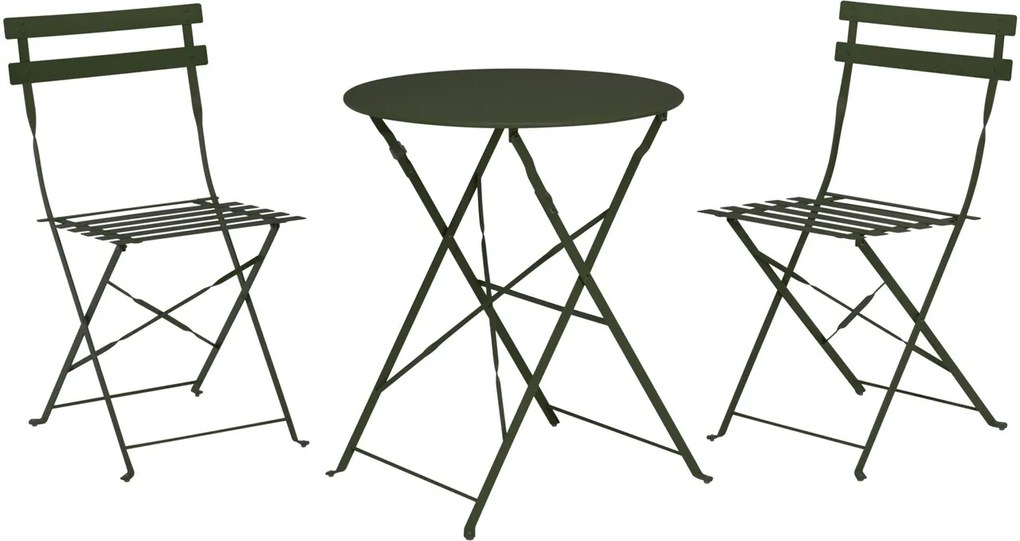 Set mobilier de gradina Bistro, 3 piese, verde