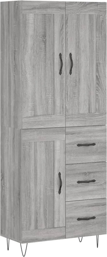 vidaXL Dulap înalt, gri sonoma, 69,5x34x180 cm, lemn compozit