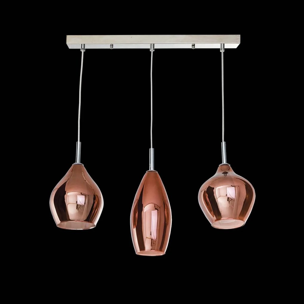 Lustra moderna AMBER MILANO 3 cupru ZZ AZ3078