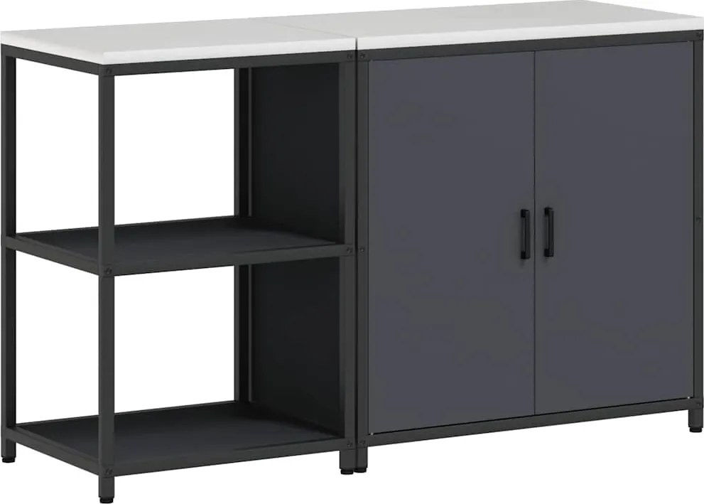 vidaXL Set de depozitare pentru bucătărie cu raft 2 pcs Antracit