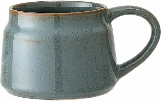 Cană din ceramică verde cu finisaj artizanal și margine maro, 10x7 cm, 350 ml, "Pixie"