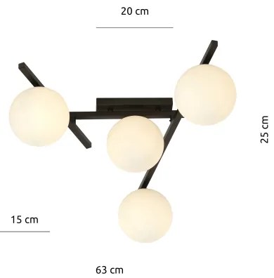 Plafonieră SMART 4xE14/10W/230V negru/alb