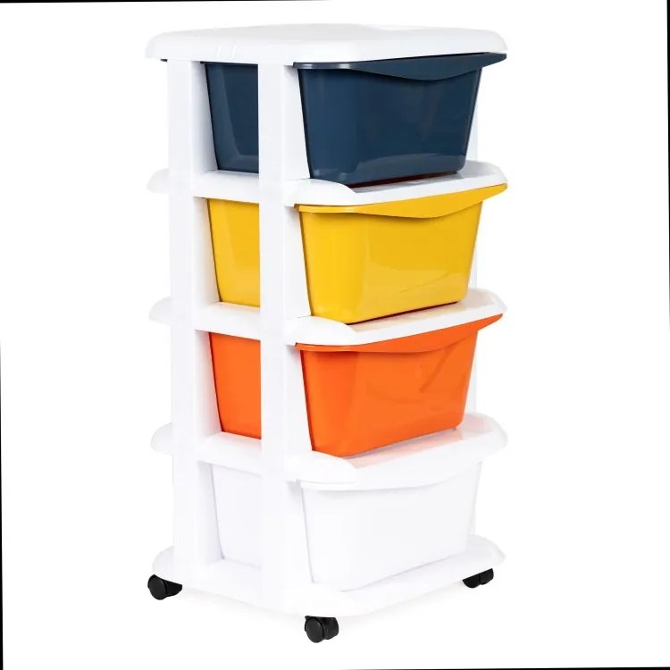 Organizator cu 4 sertare de plastic extensibile