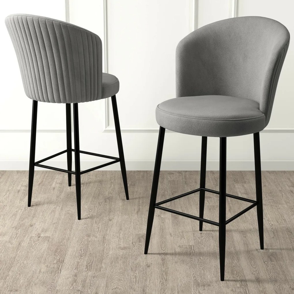 Set de scaune de bar Fora Grey, 6 buc.