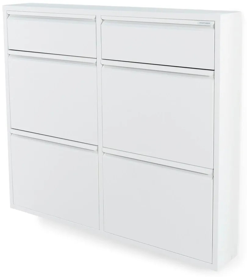 Pantofar alb cu deschidere înclinată din metal 98x86x15 cm Billy – Spinder Design