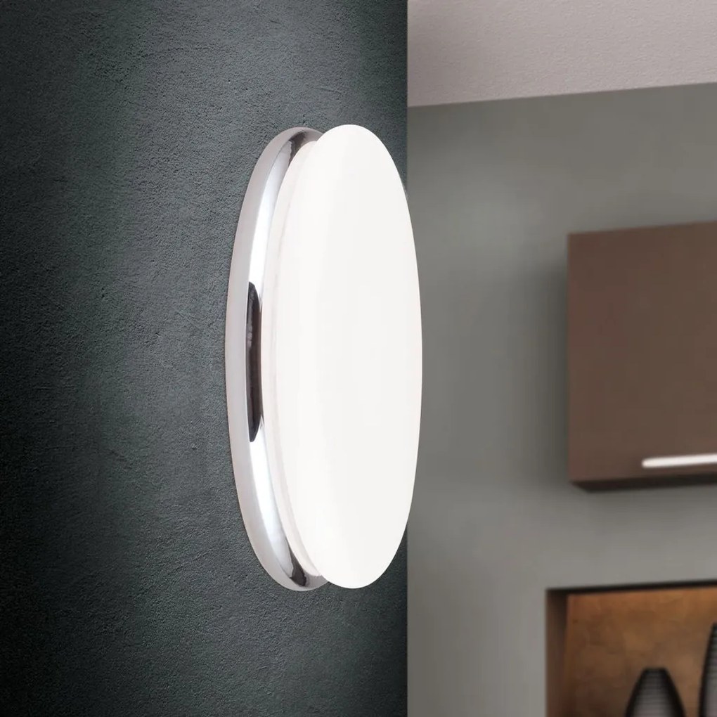 Plafoniera LED design circular JAMES D-32cm crom/opal
