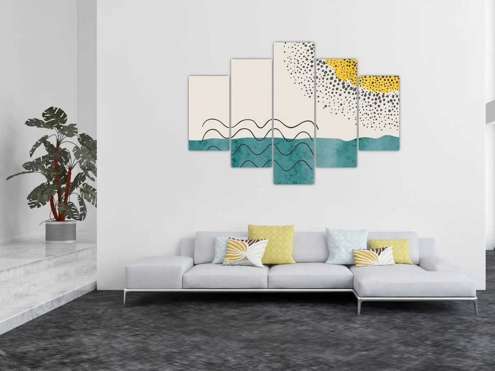 Tablou - pictură abstractă de plajă N⁰1 (150x105 cm)