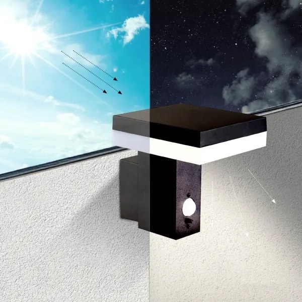 Aplică LED solară cu senzor SOLARIS2 LED/5,5W/3,7V 4000K IP44