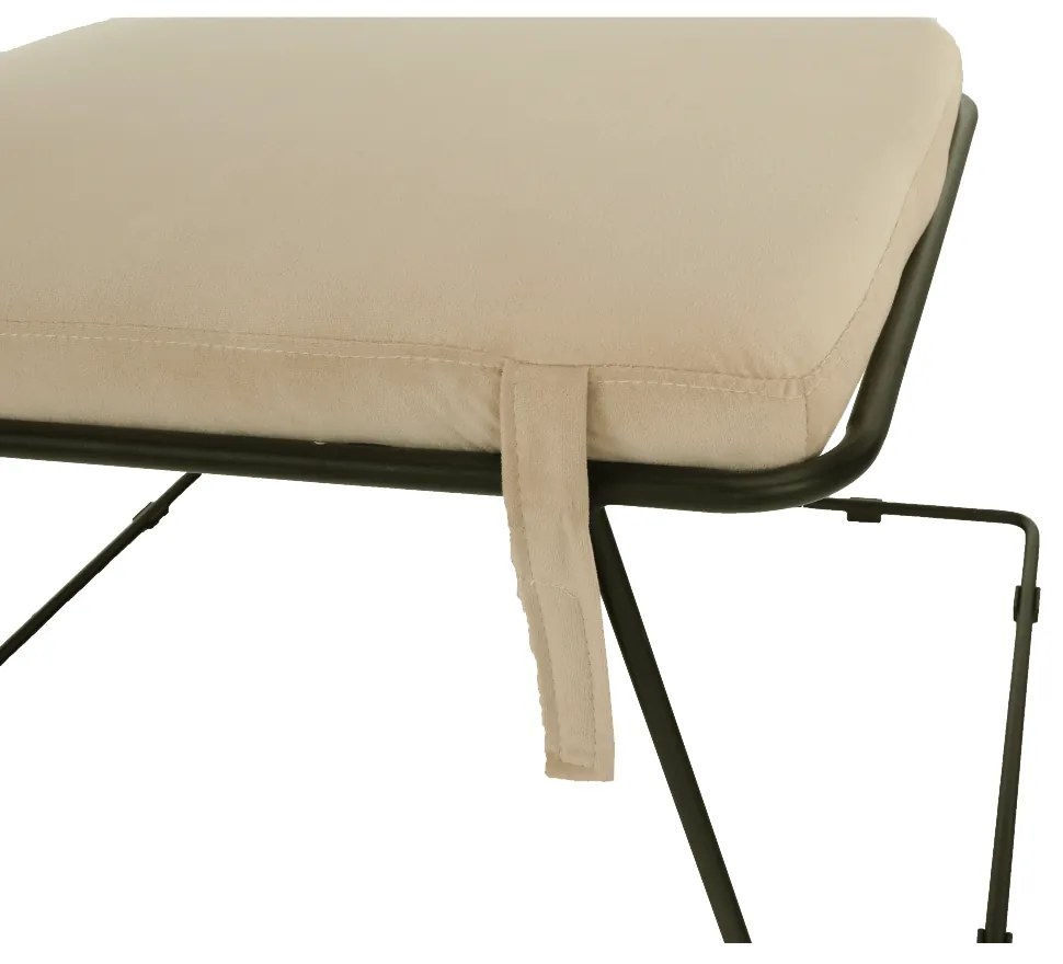 Taburet , material bej/ramă neagră, MERANO YF-S02