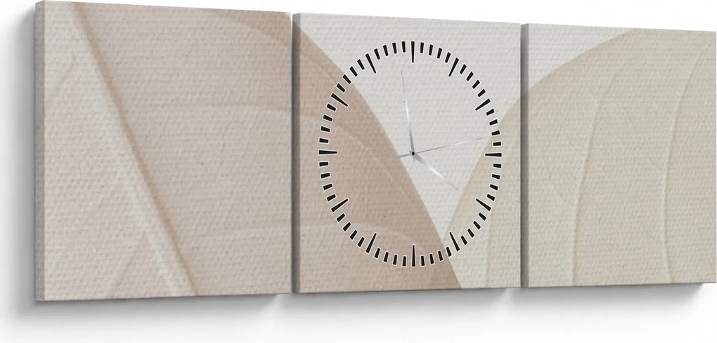 Tablou - Frunze texturate (cu ceas) (90x30 cm)