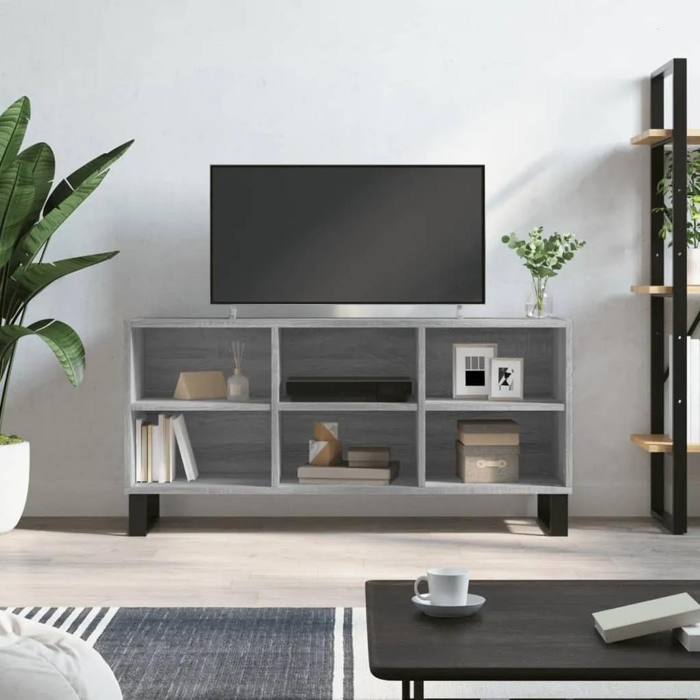 827002 vidaXL Comodă TV, gri sonoma, 103,5x30x50 cm, lemn compozit