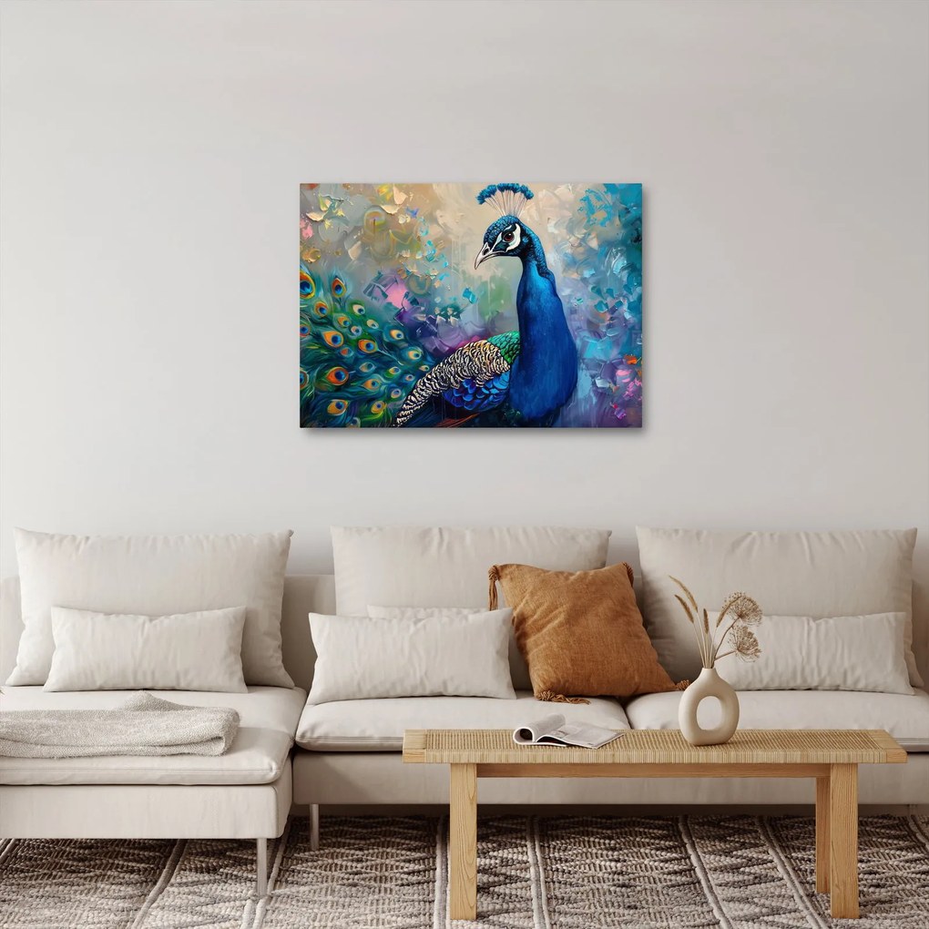 Tablou - Pictura de un păun (70x50 cm)