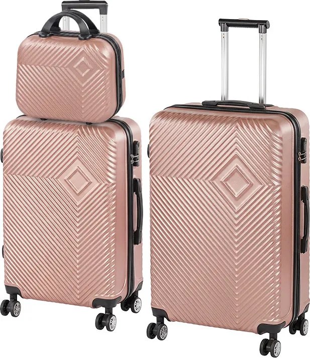 TraveLux Pro XX set valiză rulantă aur roz