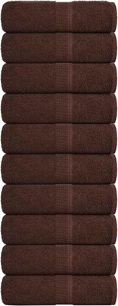 vidaXL Prosoape de baie, FROGN, 10 buc., maro, 30x30 cm, 360 g/m²