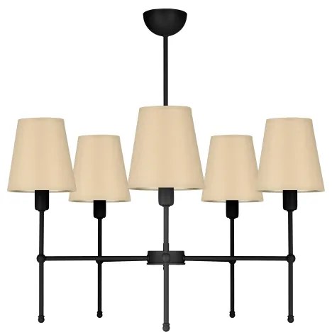 Lustră pe tijă MADELA 5xE14/40W/230V bej/neagră
