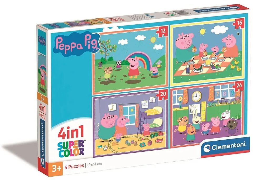 Peppa malac Picnic and School 4 az 1-ben puzzle Clementoni