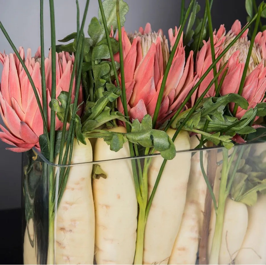 Aranjament floral decor festiv design LUX RECTANGULAR VASE DELFI