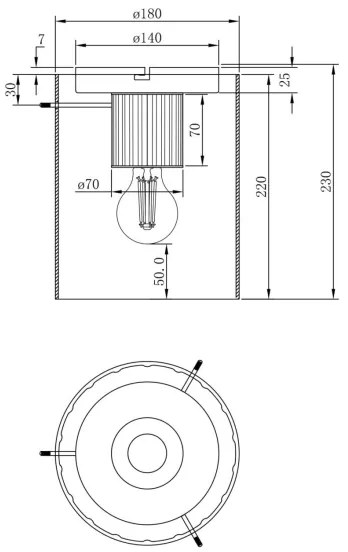 Plafonieră Globo 15904DA TULIVAR 1xE27/40W/230V