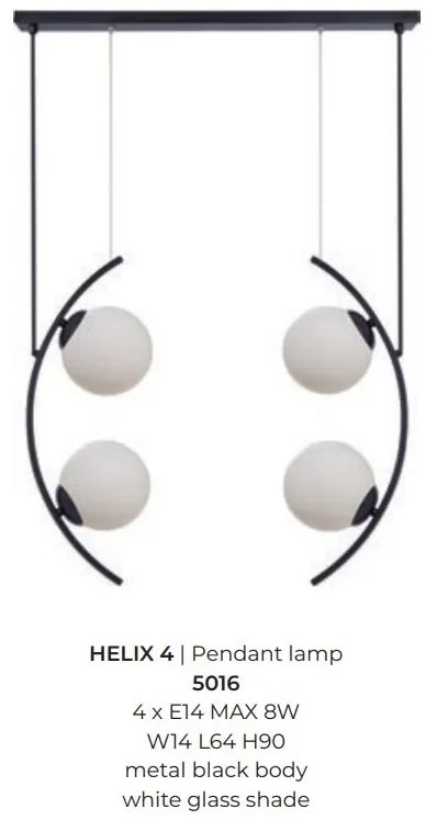 Lustra suspendata cu 4 de surse de lumina HELIX