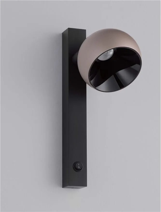 Aplica LED moderna stil minimalist LUSA negru/cafeniu