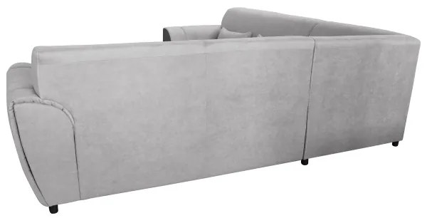 Colțar extensibil VISEU în L, pe partea dreaptă, gri/negru, cu spațiu de depozitare