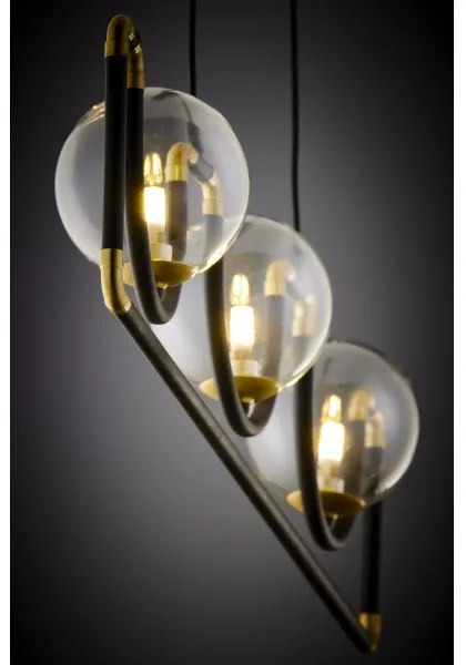Lustră pe cablu Jupiter 1990 HANZA 3xG9/10W/230V negru/auriu