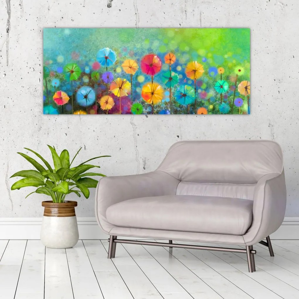 Tablou - Flori abstract (120x50 cm)