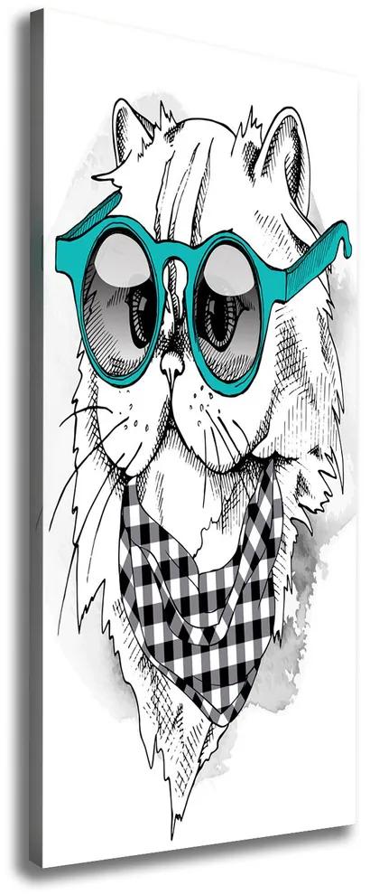 Tablou canvas Cat cu ochelari