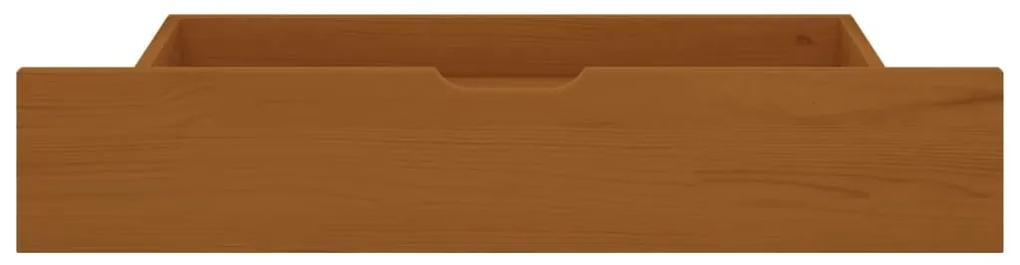 Cadru de pat cu 4 sertare maro miere 180x200 cm lemn masiv pin maro miere, 180 x 200 cm, 4 Sertare