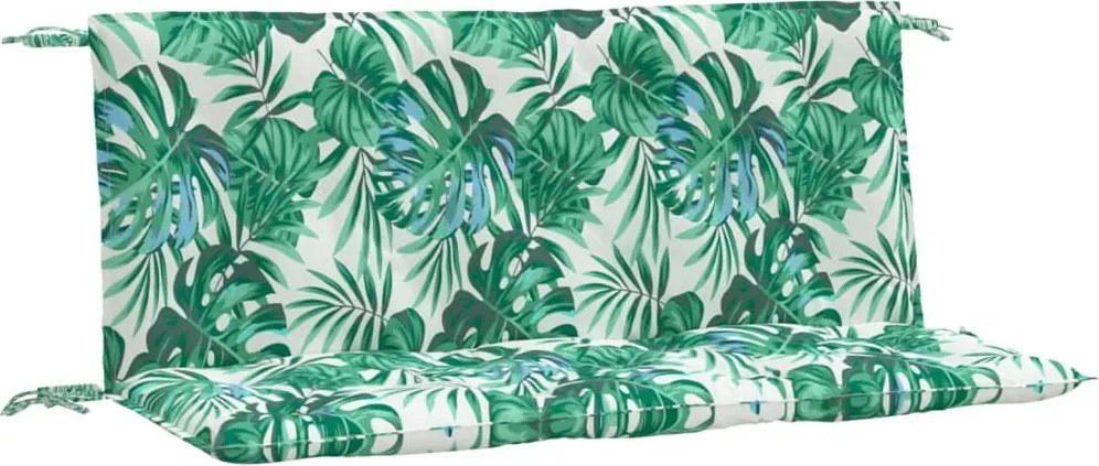 vidaXL Perne bancă de grădină 2 buc. model frunze 120x50x7 cm textil
