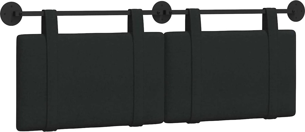 vidaXL Cap de pat suspendat Pe perete Negru 130 x 55 x 5 cm țesătură