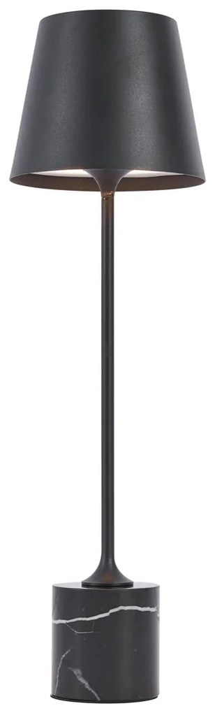 Lampă de masă modernă neagră 37cm incl. LED Dimmable IP54 Reîncărcabilă - Topi