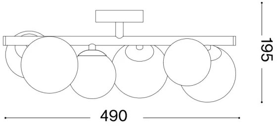 Lustră LED aplicată Ideal Lux PERLAGE 6xG9/3W/230V auriu/fumuriu