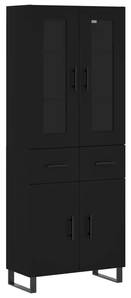 3198554 vidaXL Dulap înalt, negru, 69,5x34x180 cm, lemn compozit
