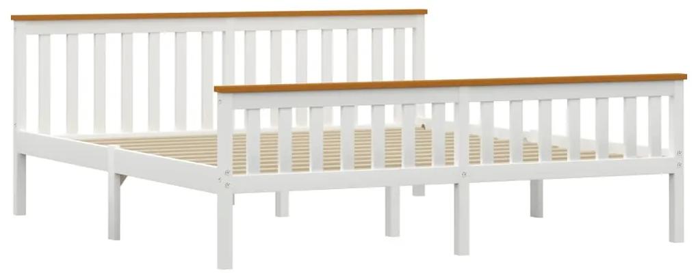 283249 vidaXL Cadru de pat, alb, 180 x 200 cm, lemn masiv de pin