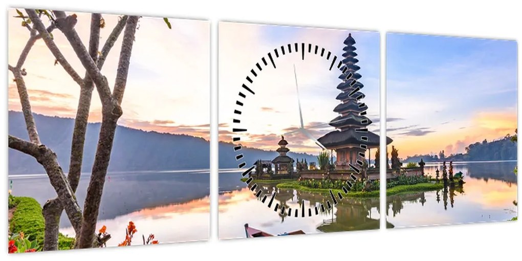 Tablou - Templul Shaivite (cu ceas) (90x30 cm)